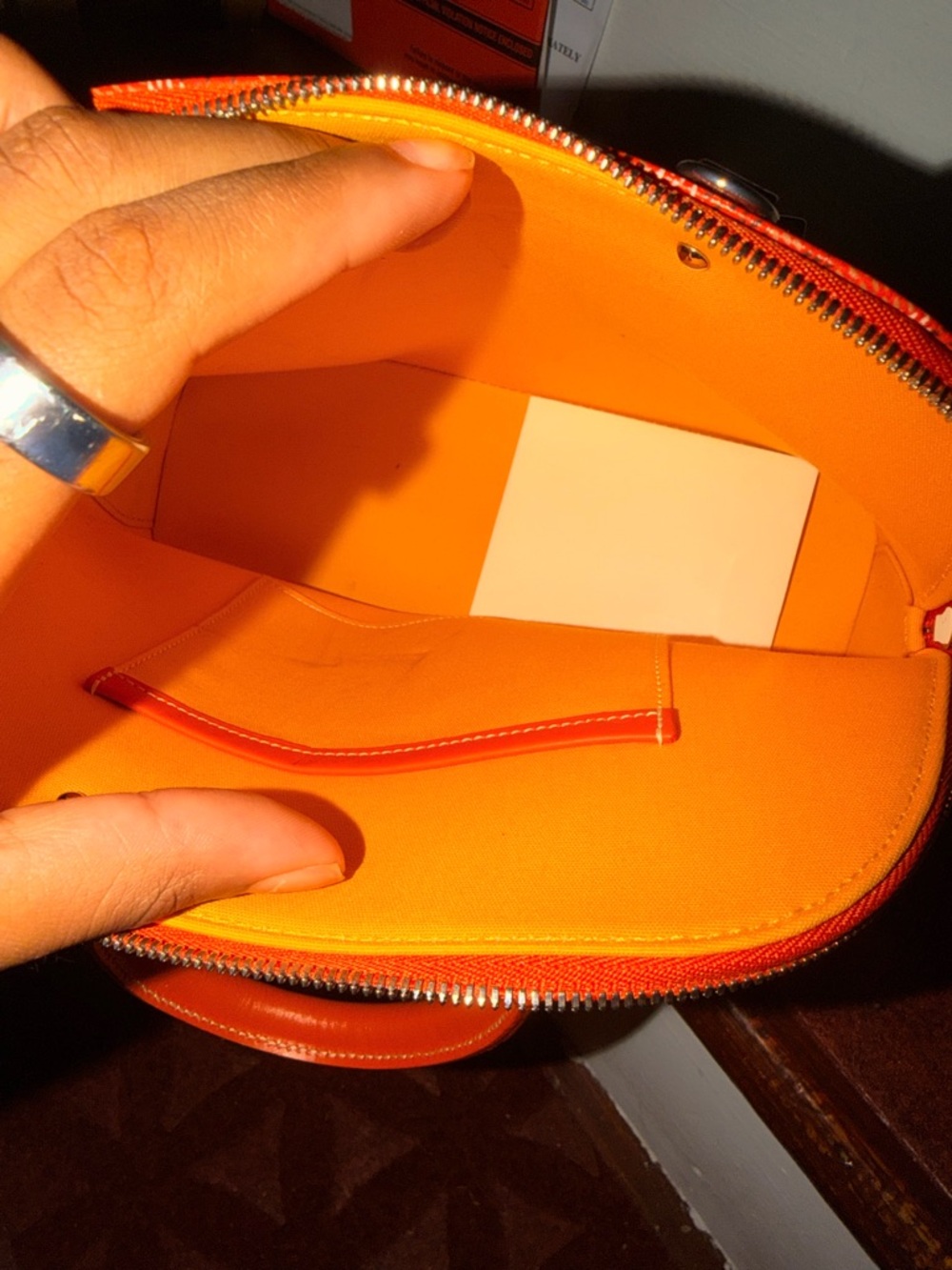 Goyard Orange Double-Zip handbag with Silver Hardware - Picture 9 of 9